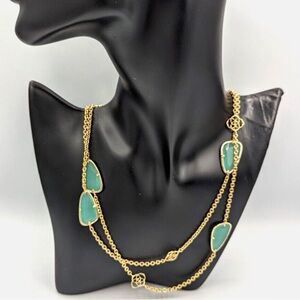 Kendra Scott Gold and Teal Necklace